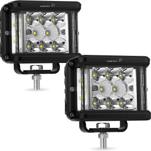 Side Shooter LED Light Bar YITAMOTOR 2Pcs 96W 4Inch Cube Light Pods LED Work Lights Off Road Lights Pods Spot Flood Combo