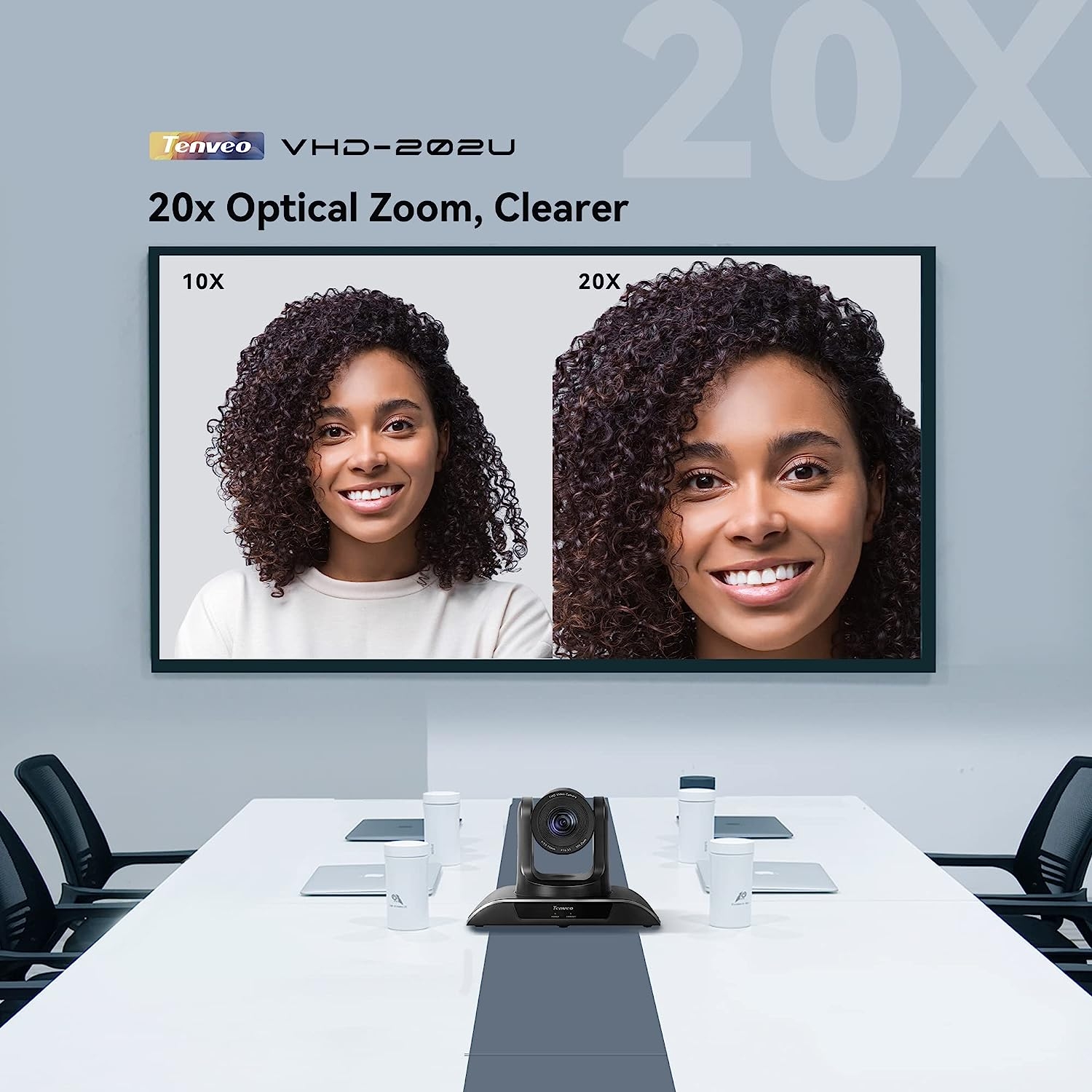 Tenveo PTZ Video Conference Camera 20X Optical Zoom, 1080p Full HD USB Webcam with Remote Control, for YouTube/Twitch/OBS Live - Image 2