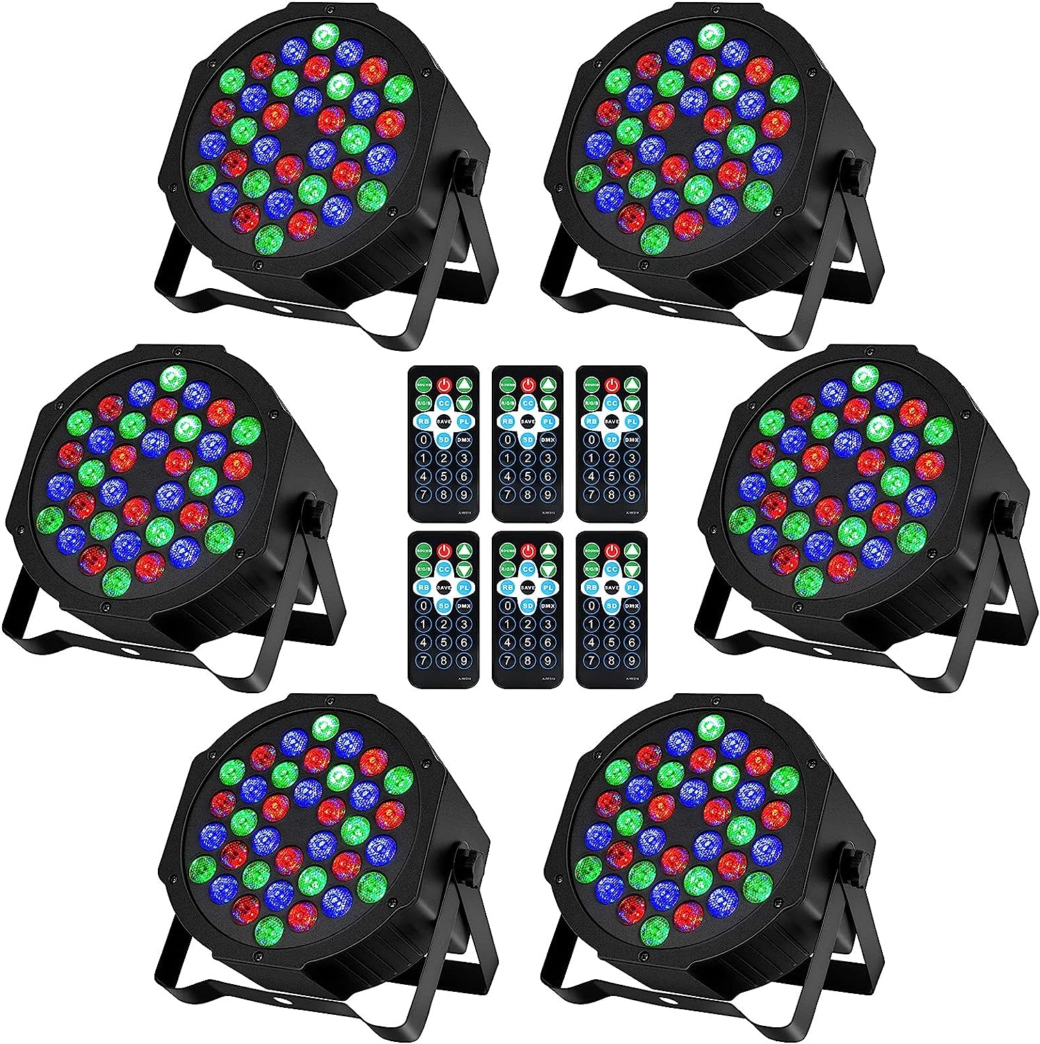 Litake DJ Par Lights, RGB 36 LED Stage Lights Sound Activated,Remote & DMX Controlled LED Uplights,7 Modes Uplighting for Dance - Image 9