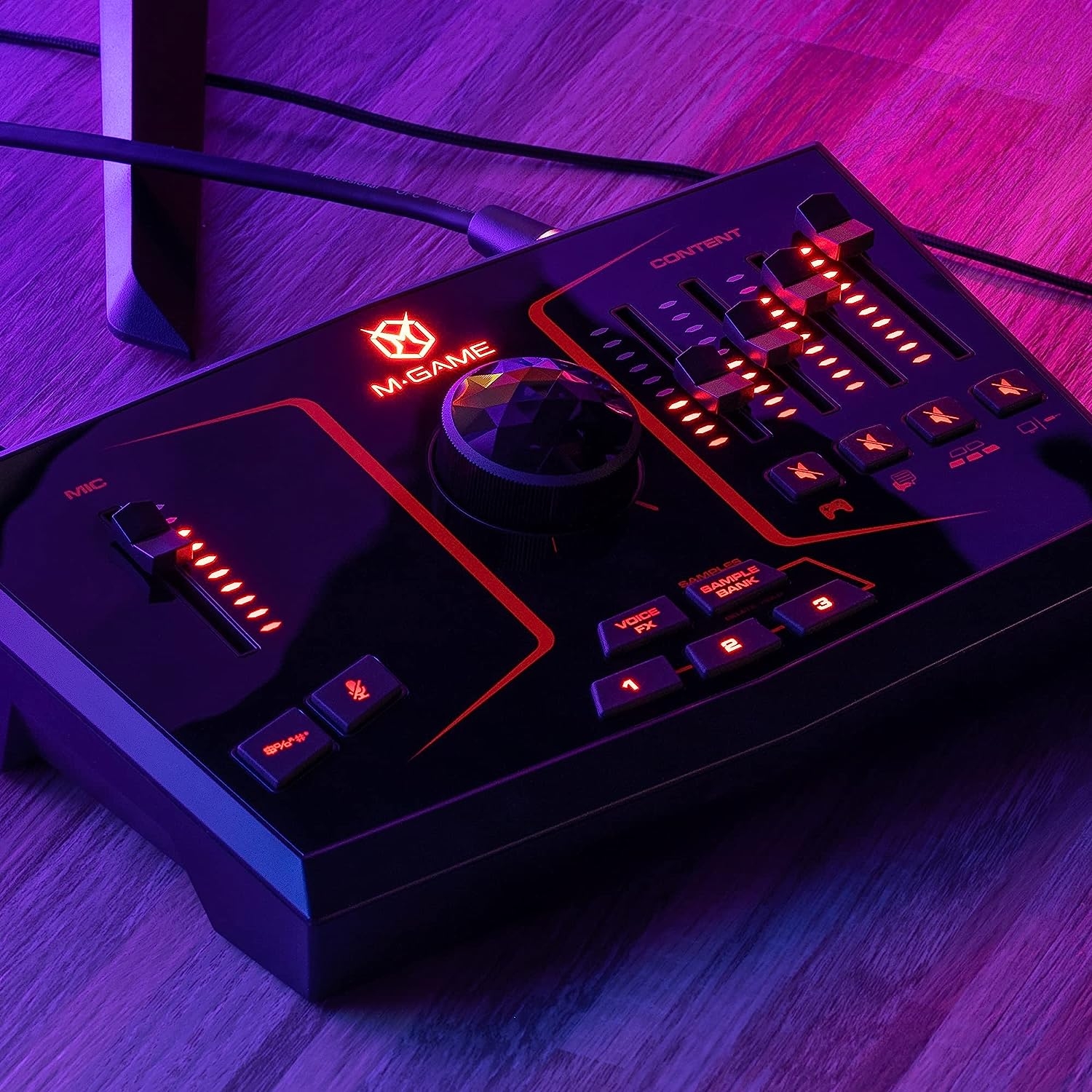 M-Game Solo USB Audio Interface Mixer for Streaming and Gaming with XLR Microphone in, Optical in, Voice FX, Sampler, Lights and - Image 33