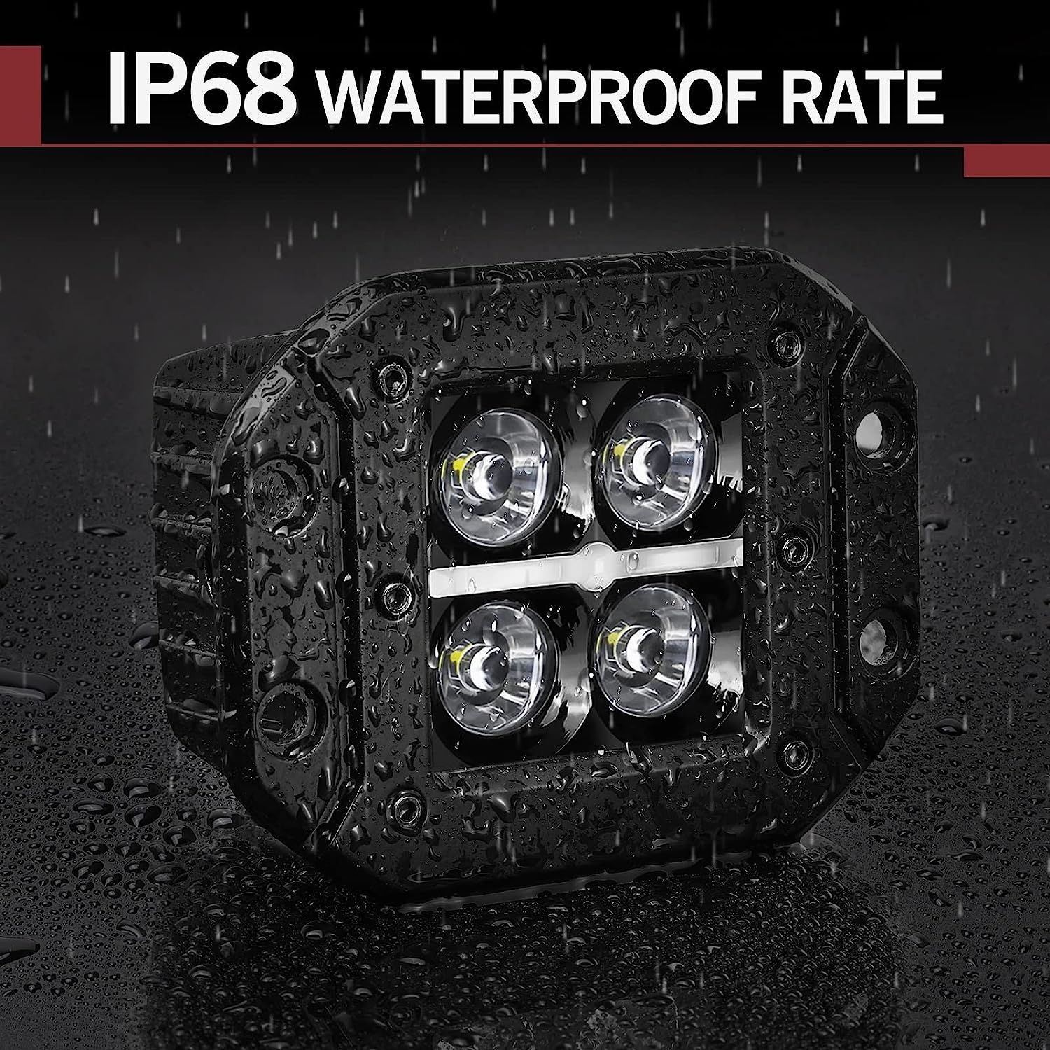 LED Cubes with DRL, OFFROADTOWN 2PCS 3 Inch 80W LED Pods Light with Wiring Harness Daytime Running Light Square LED Driving - Image 4