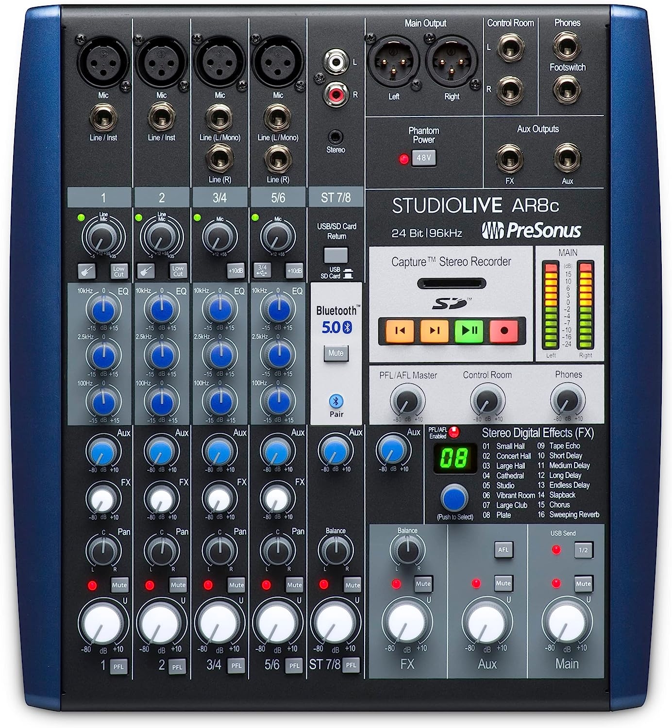PreSonus StudioLive AR12c 14-Channel USB-C Hybrid Digital/Analog Performance Mixer, Unpowered - Image 9