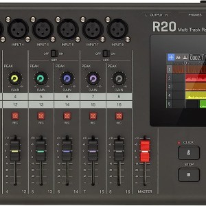 Zoom R20 Multi Track Tabletop Recorder, with Touchscreen, Onboard Editing, 16 Tracks, 6 XLR Inputs, 2 Combo Inputs, Effects,