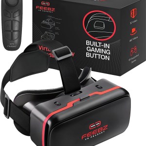 VR Headset for iPhone & Android - for Kids | Includes Built-in Button + BT Remote Controller for Android | Virtual Reality