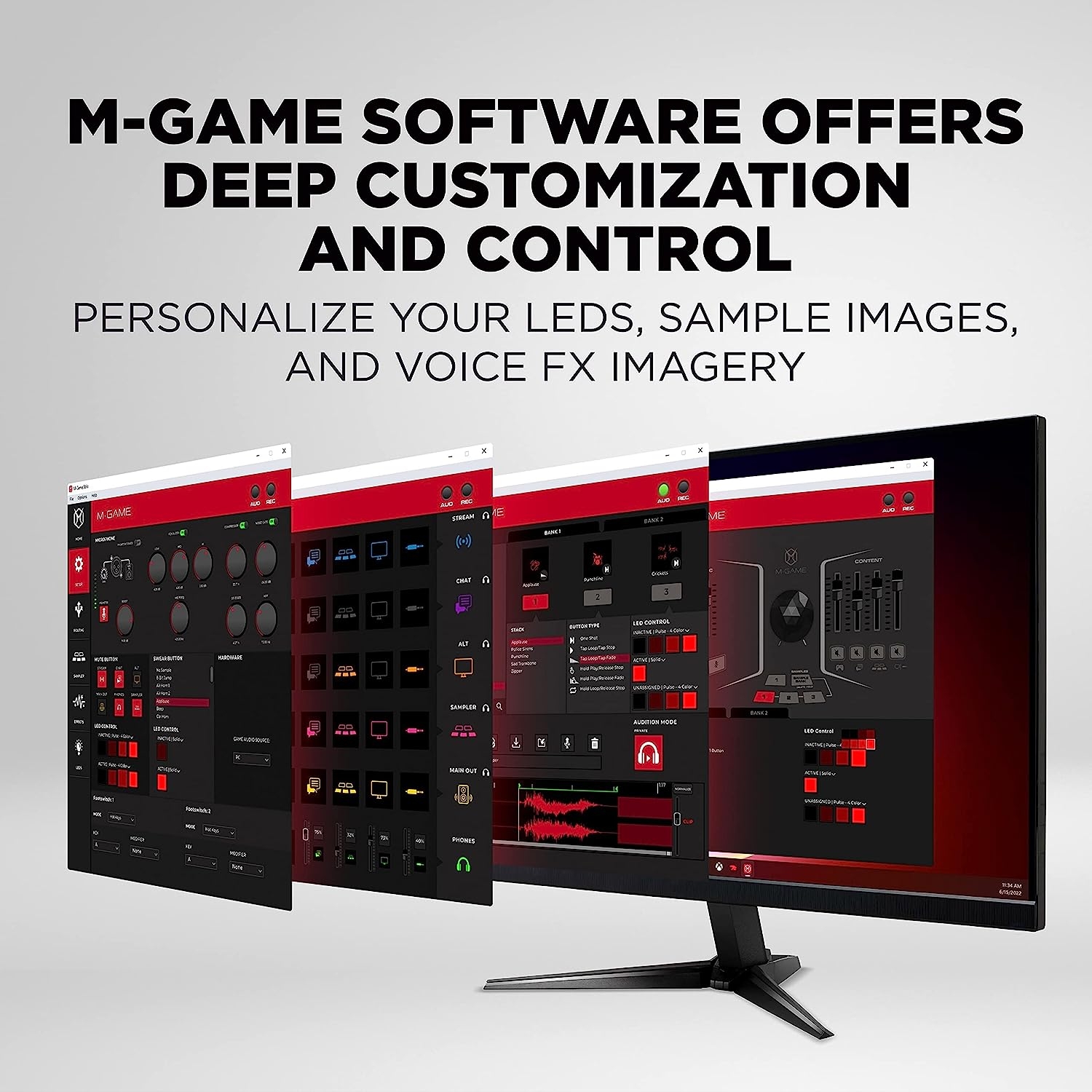 M-Game Solo USB Audio Interface Mixer for Streaming and Gaming with XLR Microphone in, Optical in, Voice FX, Sampler, Lights and - Image 21
