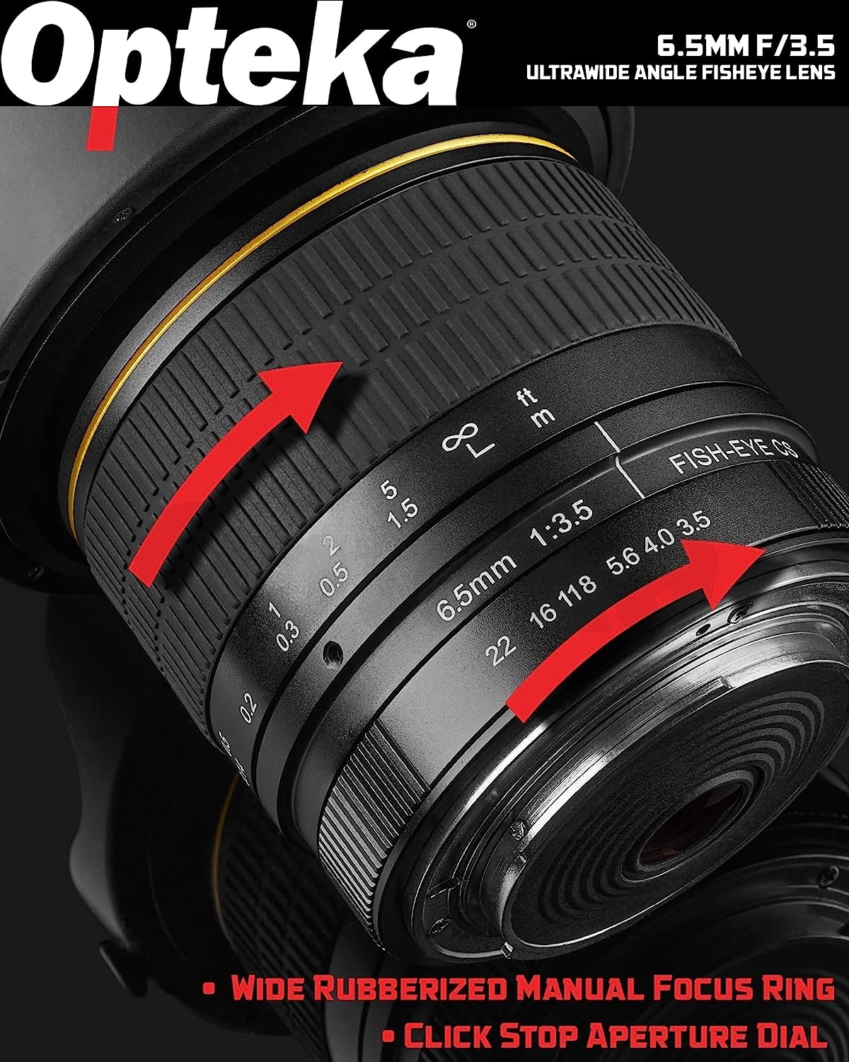 Opteka 6.5mm f/3.5 Professional Ultra Wide Angle Aspherical Fisheye Lens for Canon EF-Mount EOS 90D, 80D, 77D, 70D, 60D, 50D, - Image 3