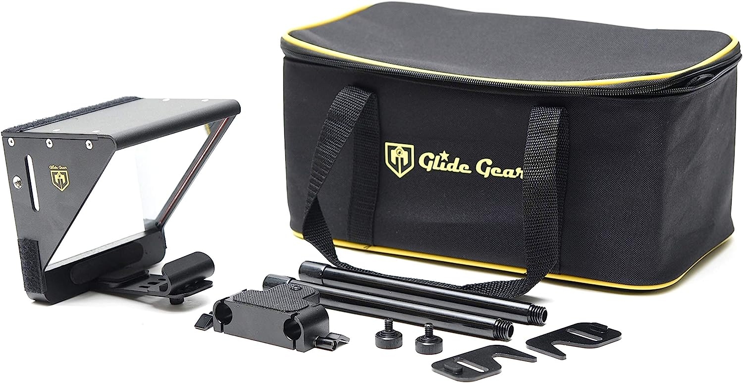 Glide Gear TMP 500 Universal Video Camera Tripod Teleprompter 15mm Rails w/ Carry Case - Image 24