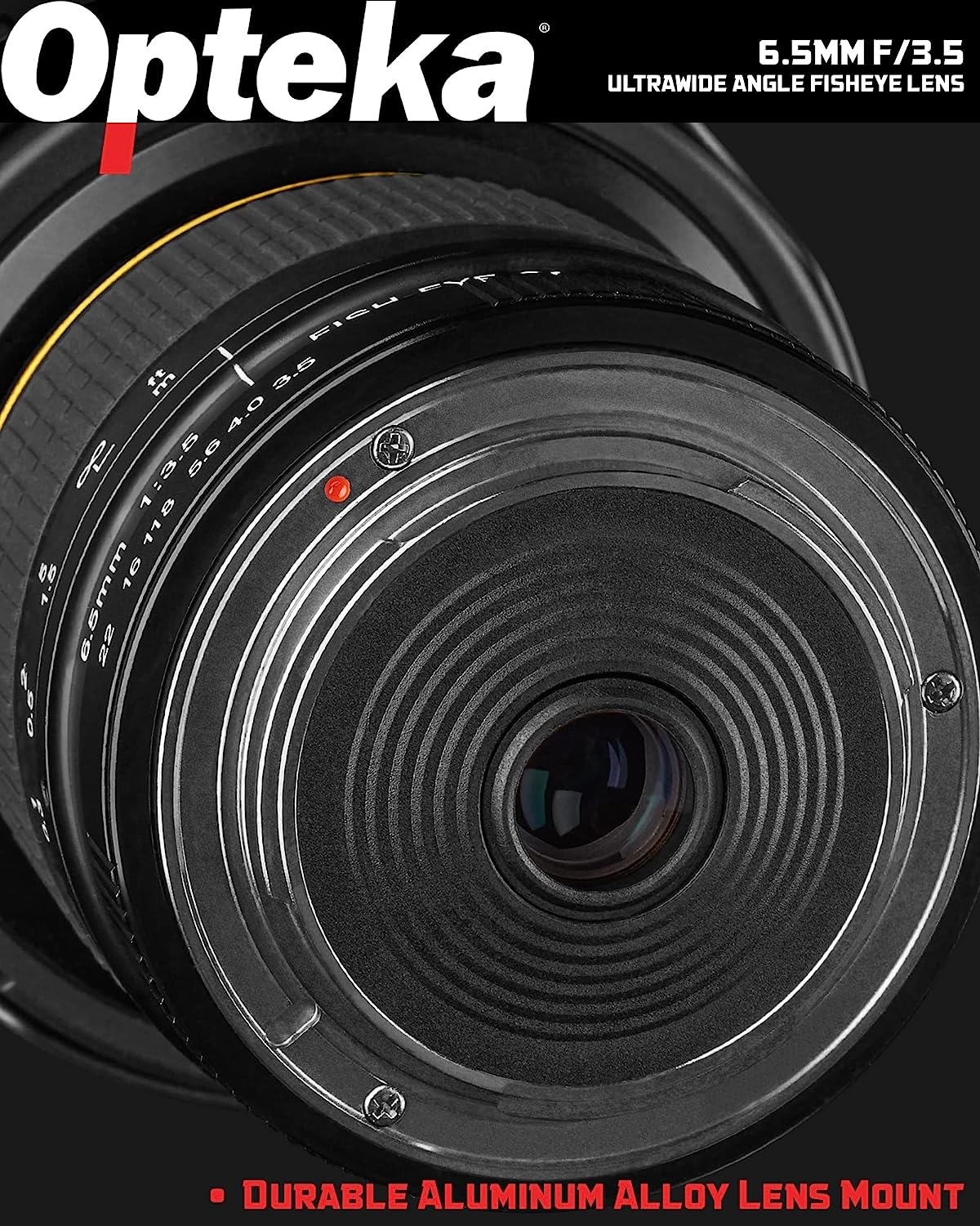 Opteka 6.5mm f/3.5 Professional Ultra Wide Angle Aspherical Fisheye Lens for Canon EF-Mount EOS 90D, 80D, 77D, 70D, 60D, 50D, - Image 4