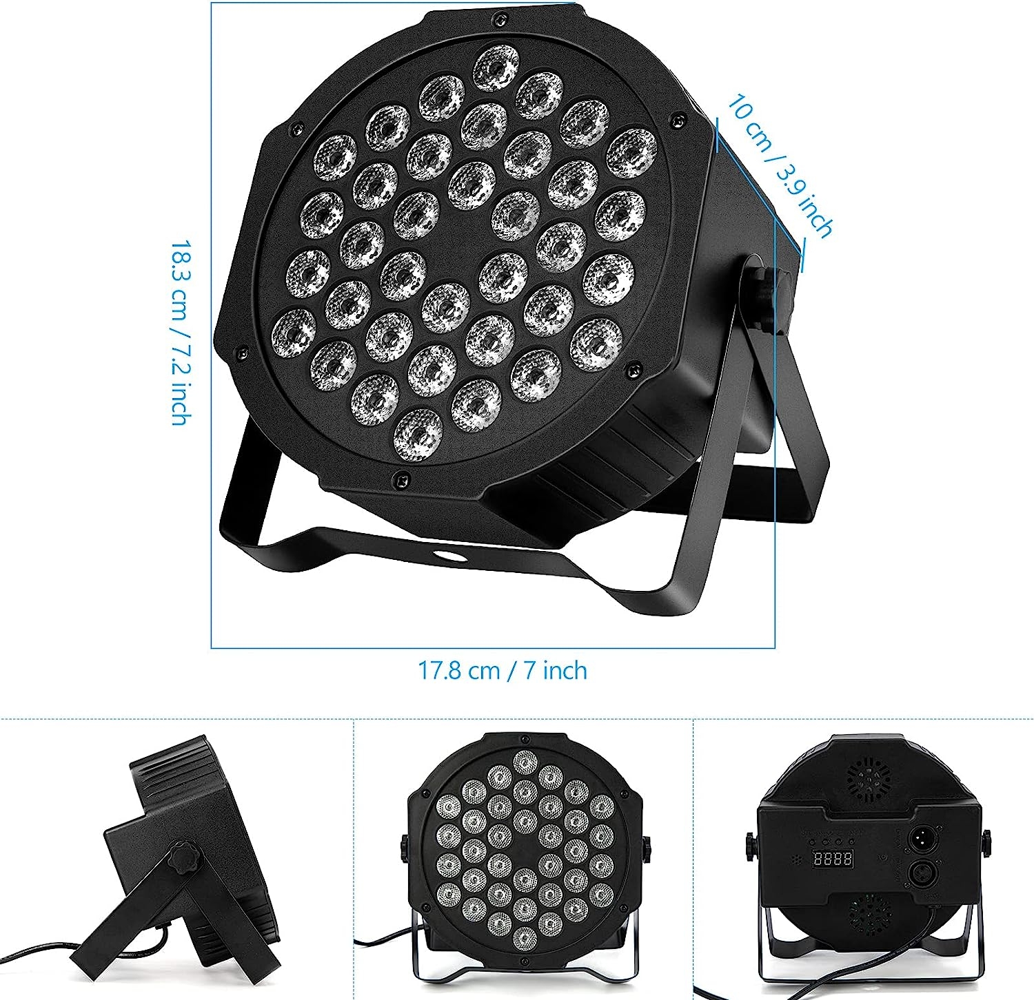 Litake DJ Par Lights, RGB 36 LED Stage Lights Sound Activated,Remote & DMX Controlled LED Uplights,7 Modes Uplighting for Dance - Image 5