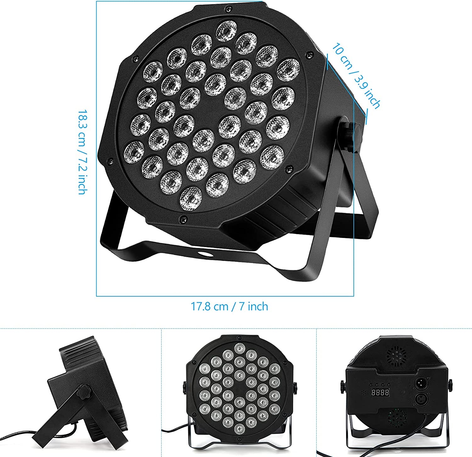 Litake DJ Par Lights, RGB 36 LED Stage Lights Sound Activated,Remote & DMX Controlled LED Uplights,7 Modes Uplighting for Dance - Image 5
