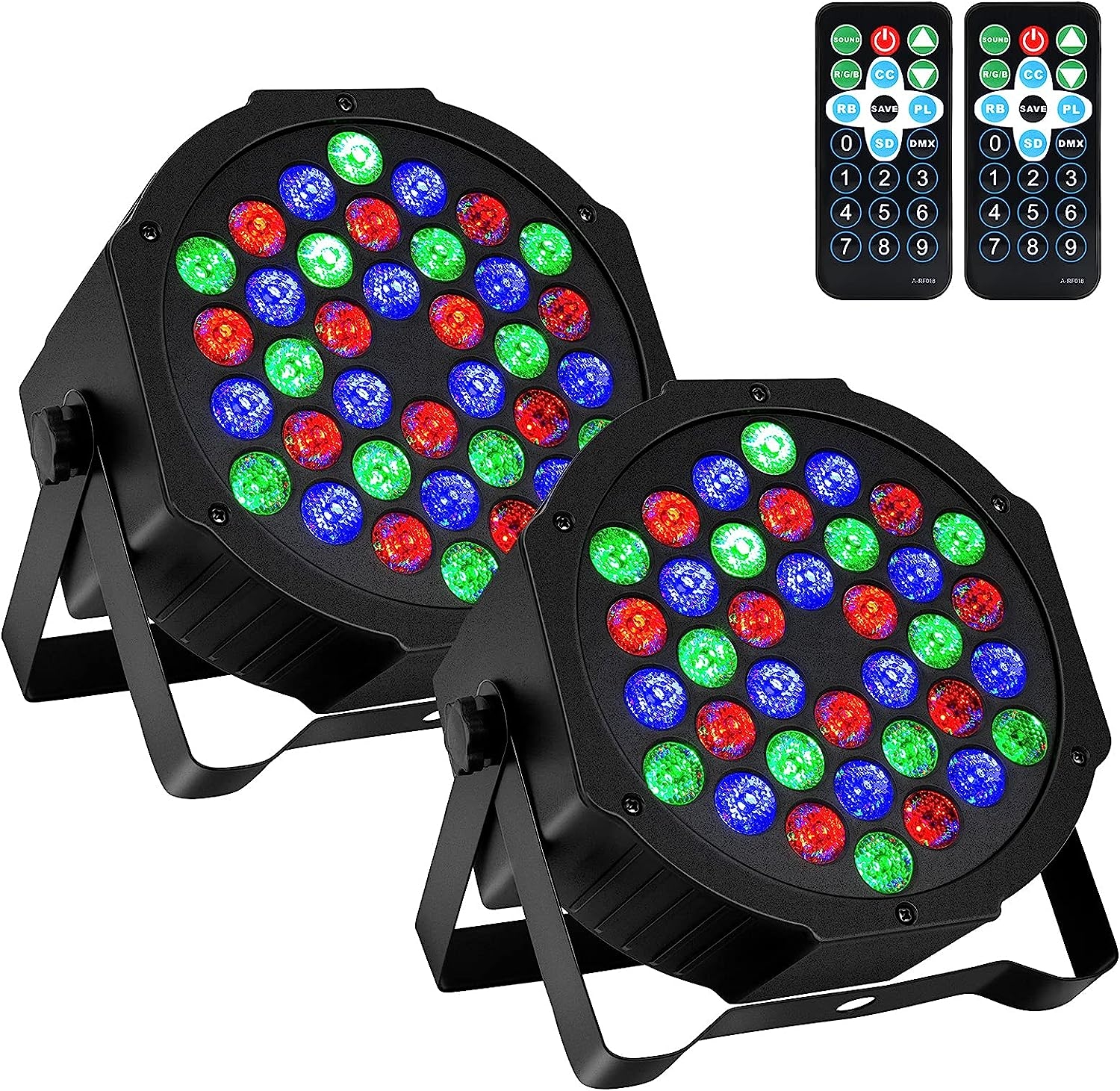 Litake DJ Par Lights, RGB 36 LED Stage Lights Sound Activated,Remote & DMX Controlled LED Uplights,7 Modes Uplighting for Dance