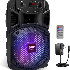 Portable Bluetooth PA Speaker System - 300W Rechargeable Outdoor Bluetooth Speaker Portable PA System w/ 8” Subwoofer 1”