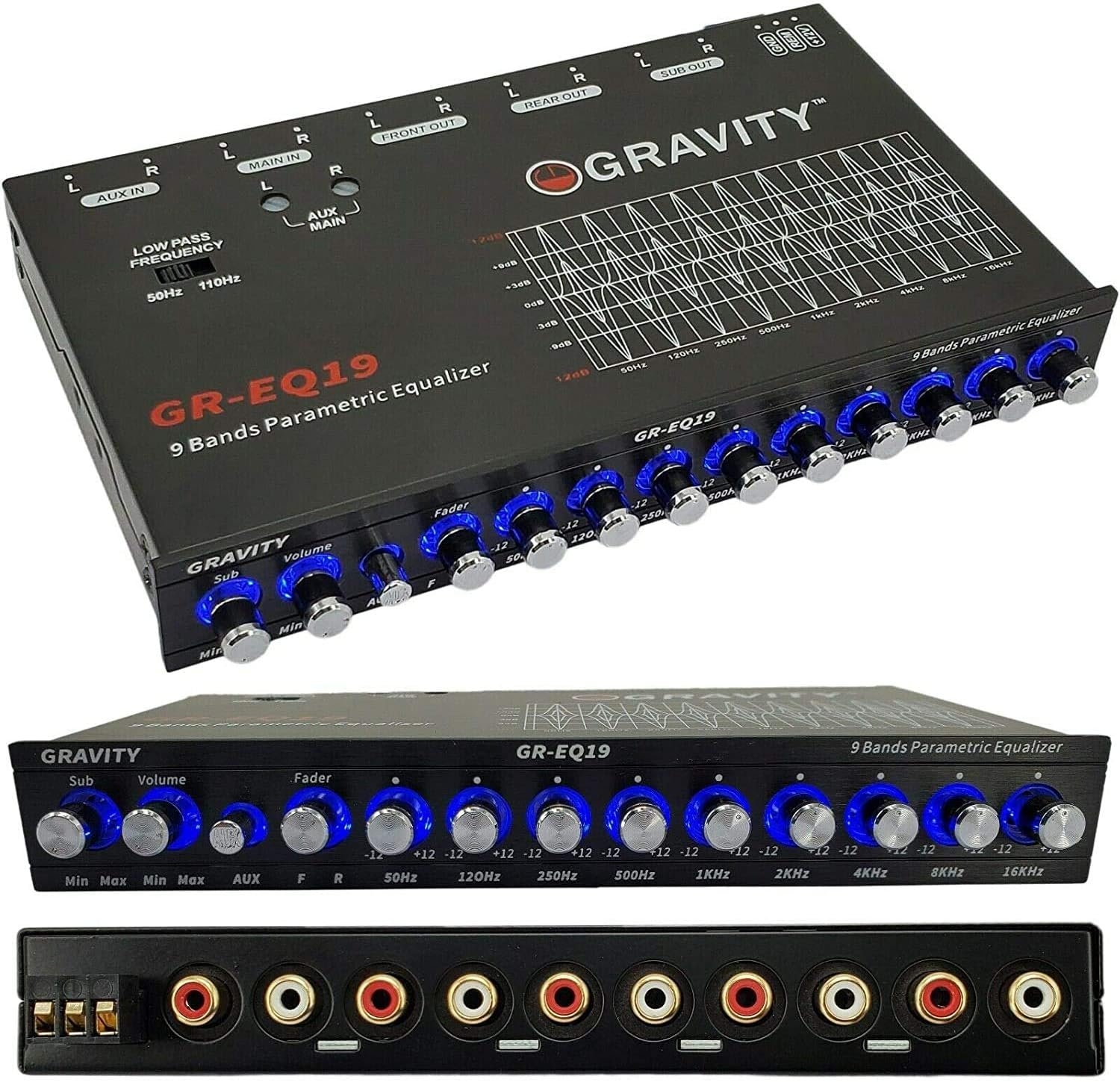 Gravity Eq19 1 2 Din 9 Equalization Bands Band Car Audio Equalizer Eq