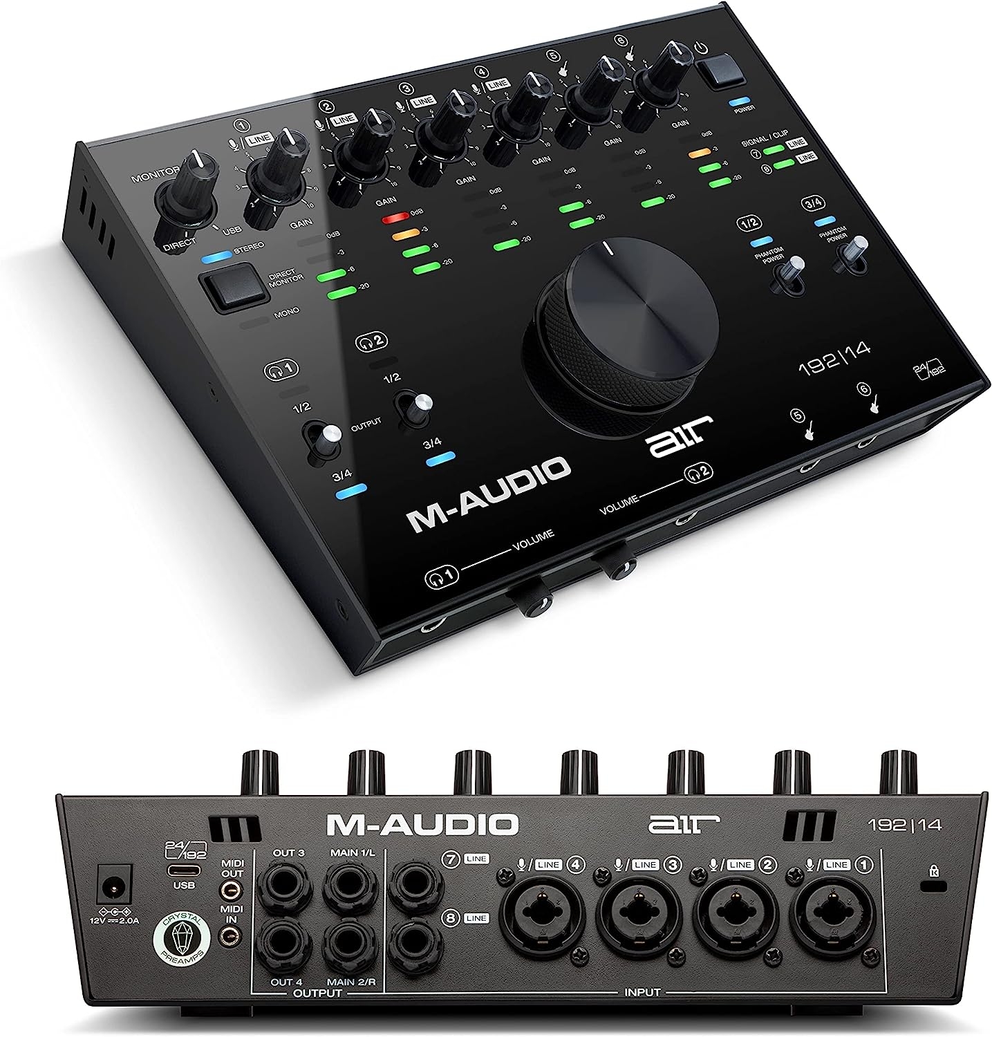 M-Audio AIR 192x8 USB C MIDI Audio Interface for Recording Music, Vocal, Guitar with Studio Quality, 2 XLR in, RCA outs and