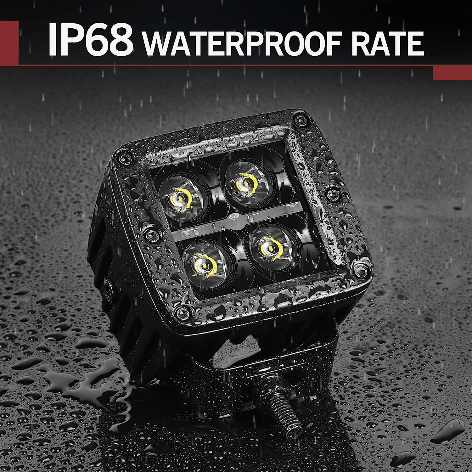 LED Cubes with DRL, OFFROADTOWN 2PCS 3 Inch 80W LED Pods Light with Wiring Harness Daytime Running Light Square LED Driving - Image 12