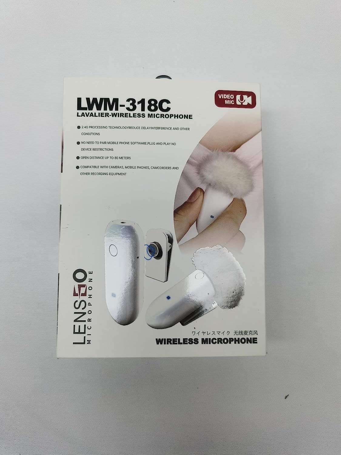 LENSGO 318C Wireless Lavalier Microphone, 20 UHF Channel Wireless Lapel Microphone XLR Lav Mic Compatible with iPhone Smartphone - Image 9