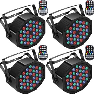 Rechargeable Par Lights 36W RGB Battery Powered,Wireless LED Par Lights DJ Uplighting Sound Activated Remote Control for Wedding