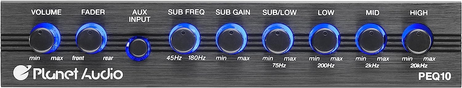 Planet Audio PEQ15 5 Band Pre-Amp Car Audio Equalizer - Half Din, Subwoofer Output with Adjustable Filter, Fixed Bands, Remote