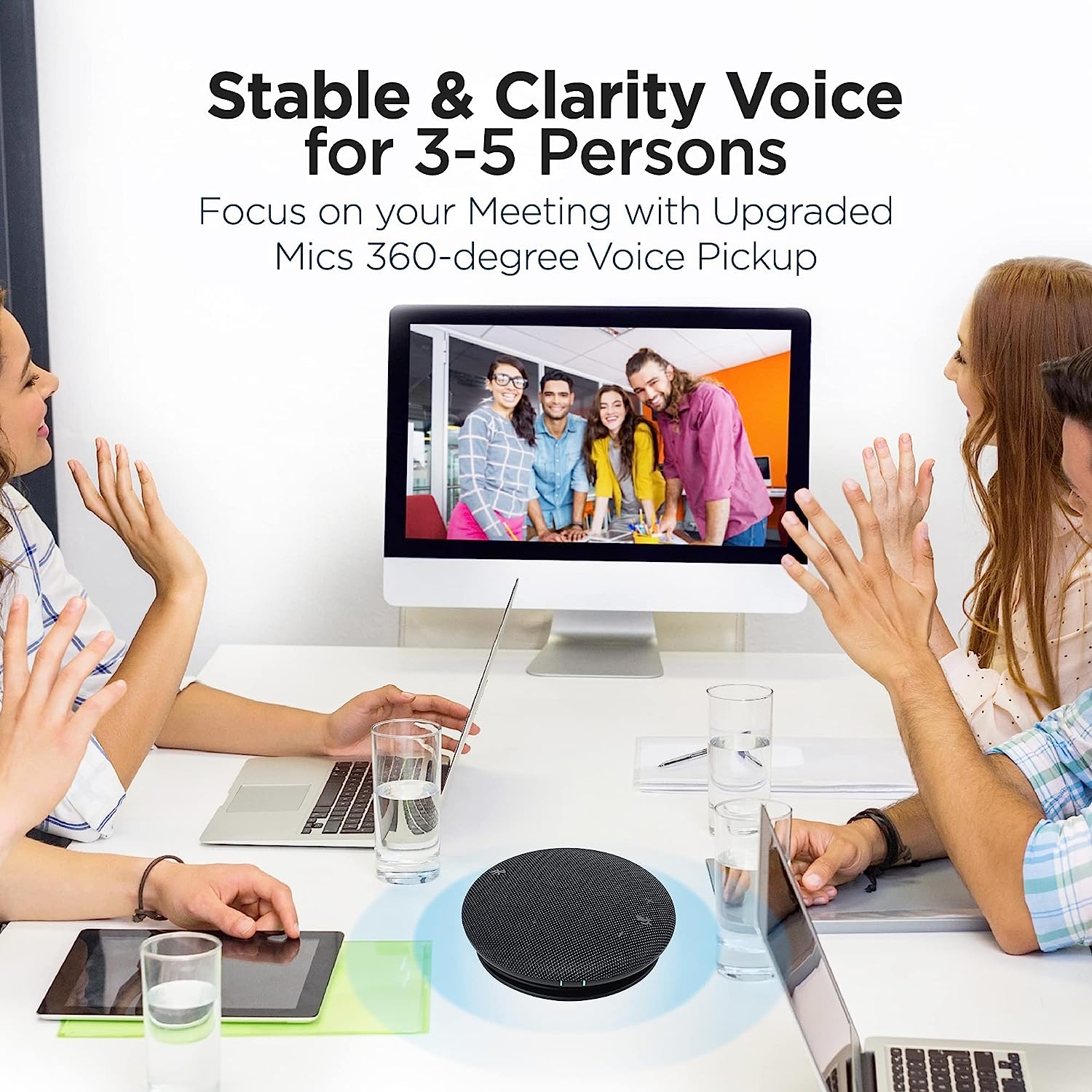 INNOTRIK Bluetooth Conference Speaker with Microphone | 360-Degree Voice Pickup & Noise Canceling Conference Room - Image 3