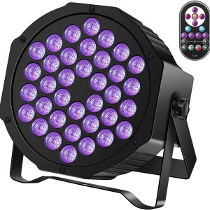 U`King LED Black Light 36 x 2W UV Lighting Par Lights Glow in The Dark Supplies Blacklight for Christmas and Birthday Party