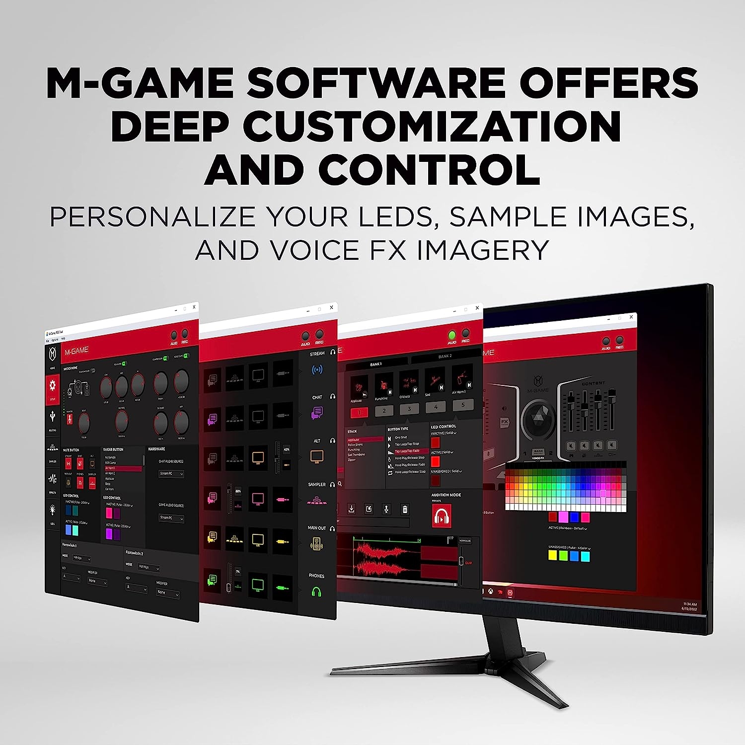 M-Game Solo USB Audio Interface Mixer for Streaming and Gaming with XLR Microphone in, Optical in, Voice FX, Sampler, Lights and - Image 6