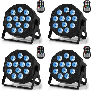 Rechargeable Par Lights Wireless RGBW 4-in-1 LED Uplights Battery Powered Stage Lights, HOLDLAMP DJ Lights Sound Activated with