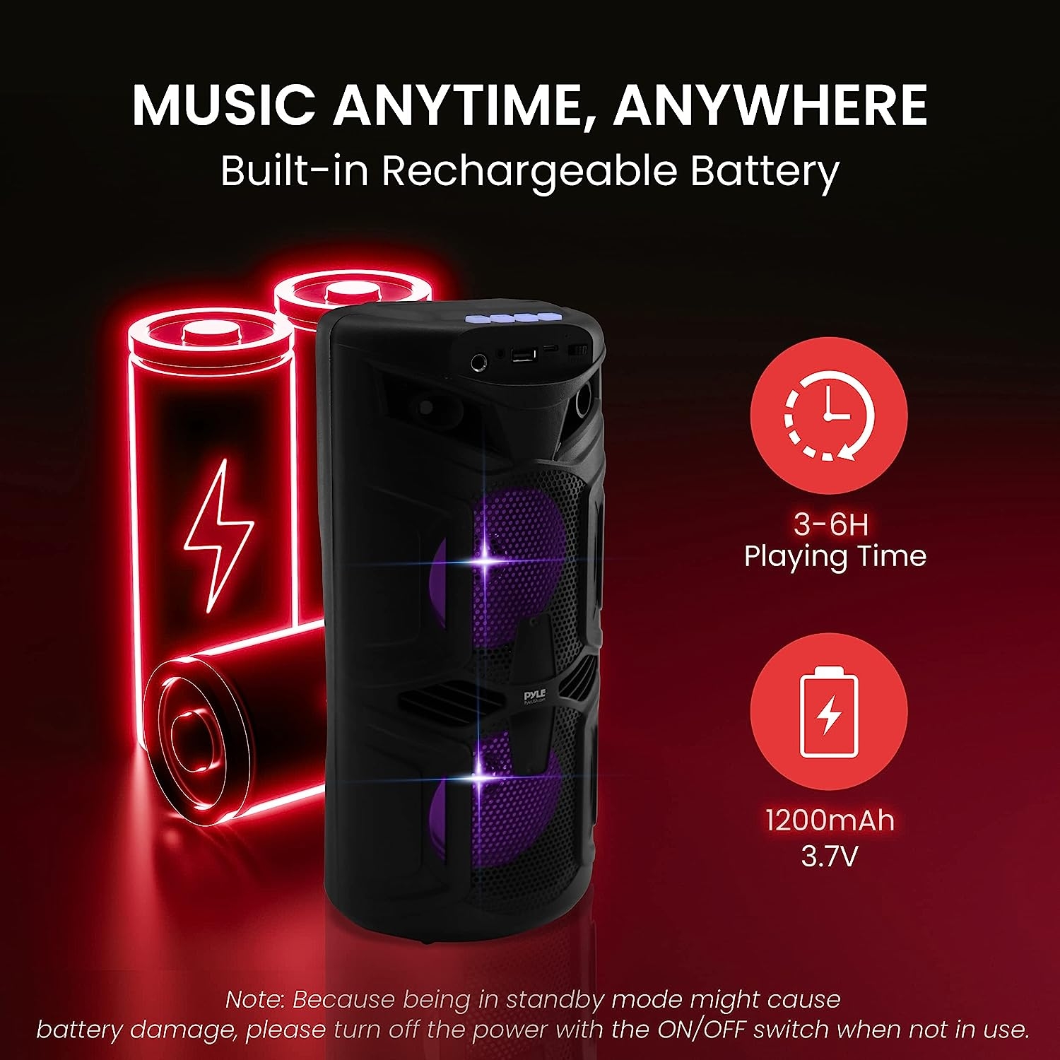 Portable Bluetooth PA Speaker - 240W Dual 8" Rechargeable Indoor/Outdoor BT Karaoke Audio System - TWS, Party Lights, LED - Image 12
