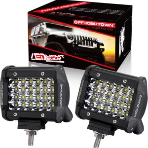 LED Pods, OFFROADTOWN 4inch 144W QUAD Row LED Light Bar OSRAM Work Light Spot Beam Off road Driving Fog lights Waterproof LED