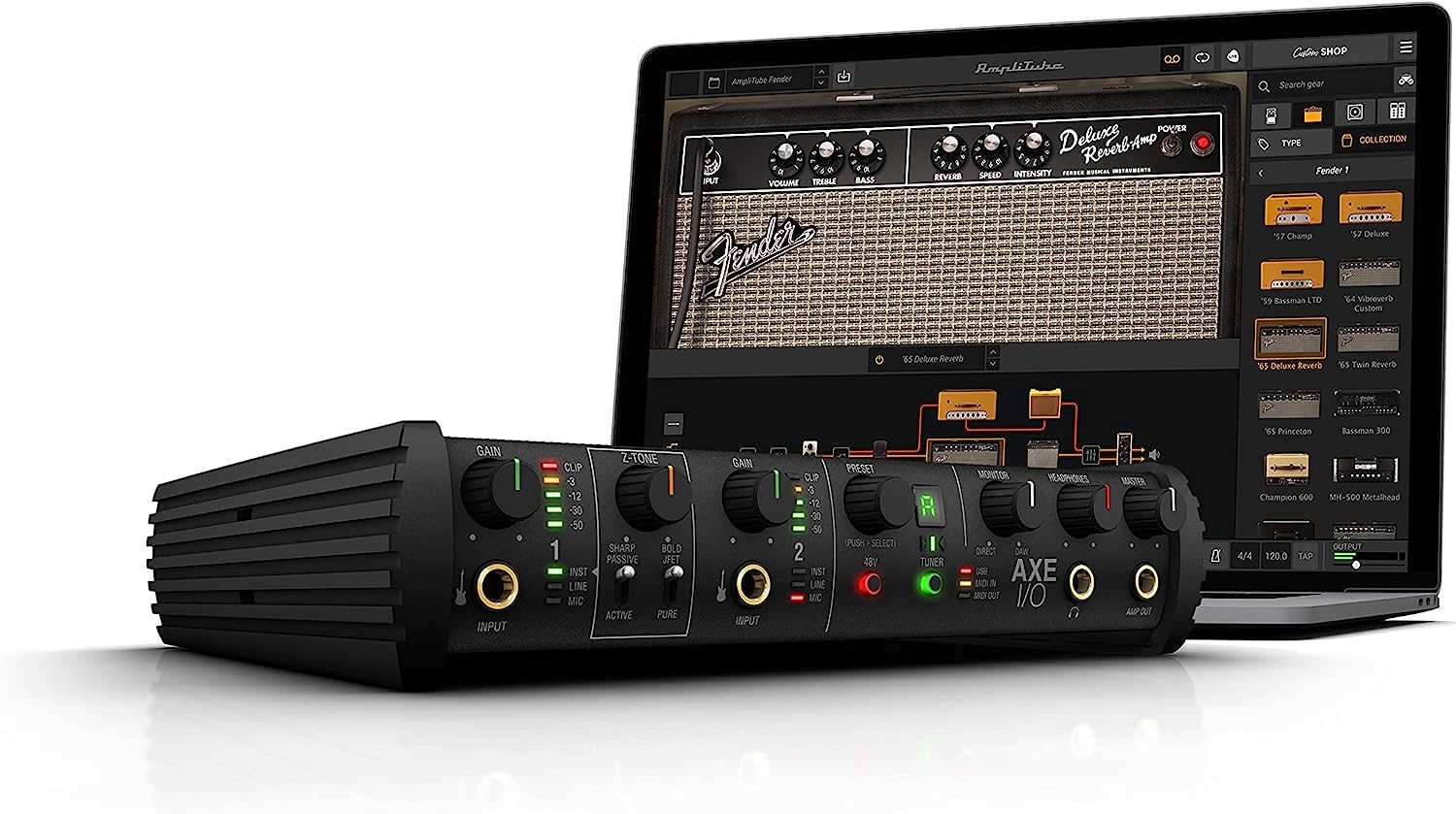 IK Multimedia AXE I/O premium 2-in 5-out 24-bit, 192 kHz USB audio interface for Mac/PC with advanced guitar tone shaping, Hi-Z - Image 7
