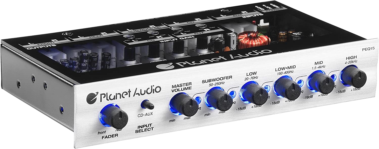 Planet Audio PEQ15 5 Band Pre-Amp Car Audio Equalizer - Half Din, Subwoofer Output with Adjustable Filter, Fixed Bands, Remote - Image 30