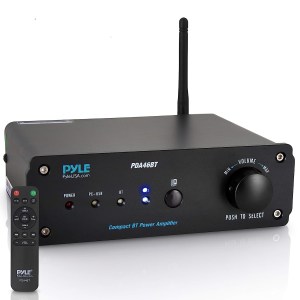 Pyle 100W Bluetooth Audio Stereo Amplifier - 110/240V, 2 Ch.Pro Audio Desktop Amp w/Direct-to-Computer Connection via USB Port &