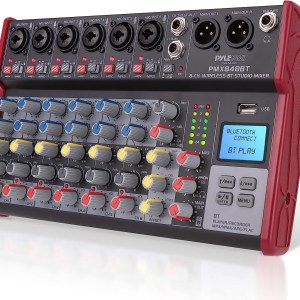 Professional Wireless DJ Audio Mixer - 8-Channel Bluetooth Compatible DJ Controller Sound Mixer w/USB Port, 6 Mic/Line Input,