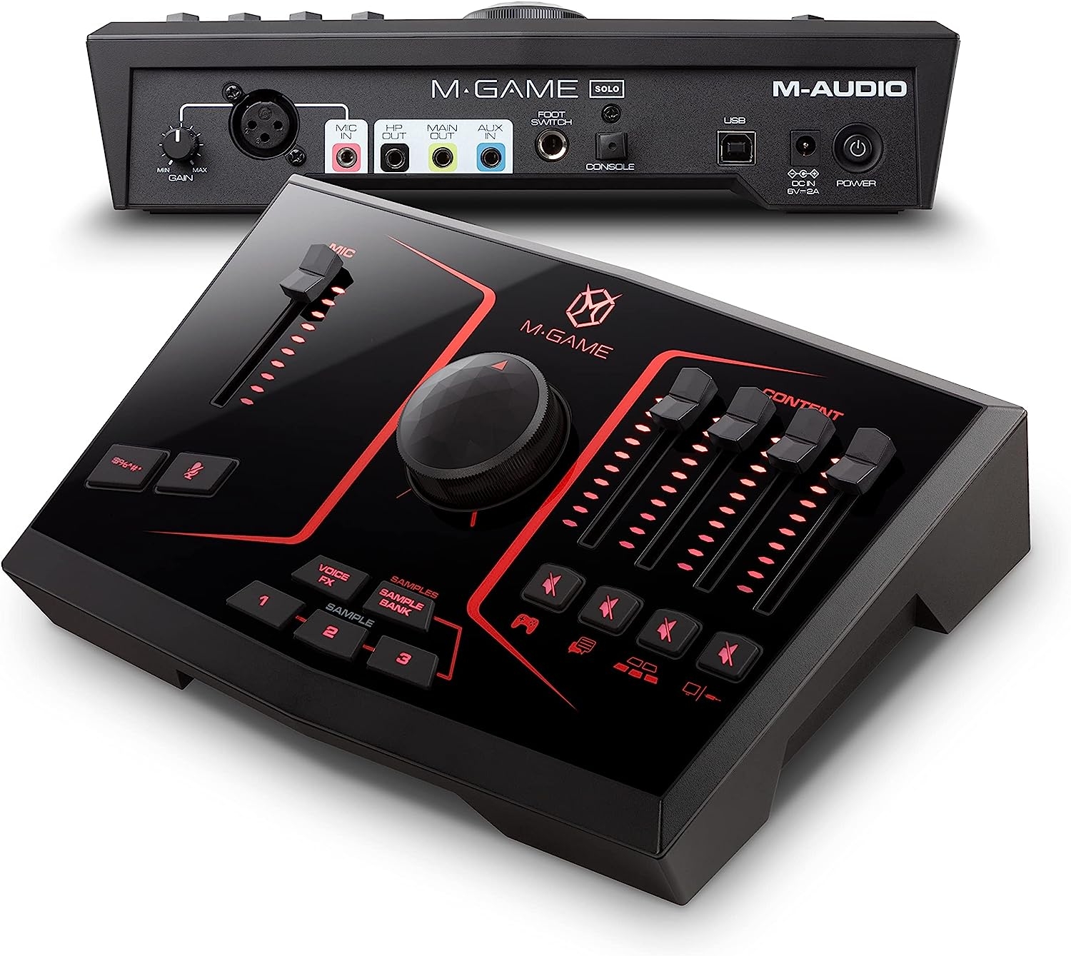 M-Game Solo USB Audio Interface Mixer for Streaming and Gaming with XLR Microphone in, Optical in, Voice FX, Sampler, Lights and - Image 16