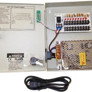 Evertech 8 Channel 9 Port Power Box Security Camera 12V DC 5A Ampere CCTV DVR Power Supply Switch Box Key Locked