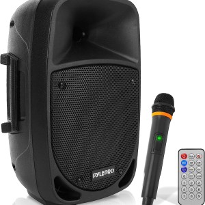 Pyle 800W Portable Bluetooth PA Speaker - 8’’ Subwoofer, LED Battery Indicator Lights w/Built-in Rechargeable Battery,