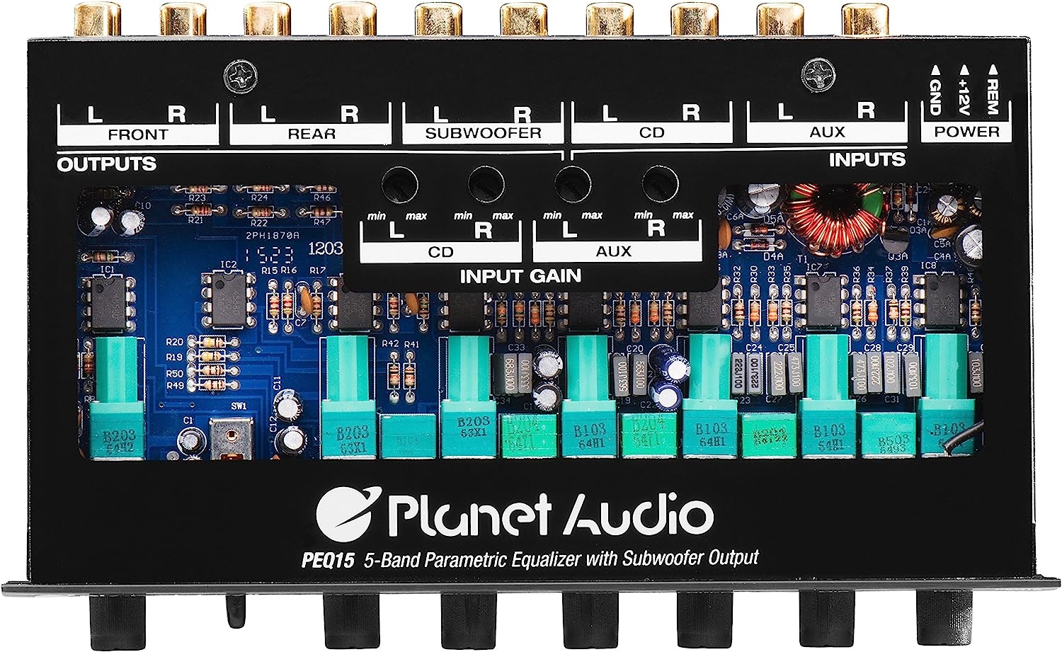 Planet Audio PEQ15 5 Band Pre-Amp Car Audio Equalizer - Half Din, Subwoofer Output with Adjustable Filter, Fixed Bands, Remote - Image 27