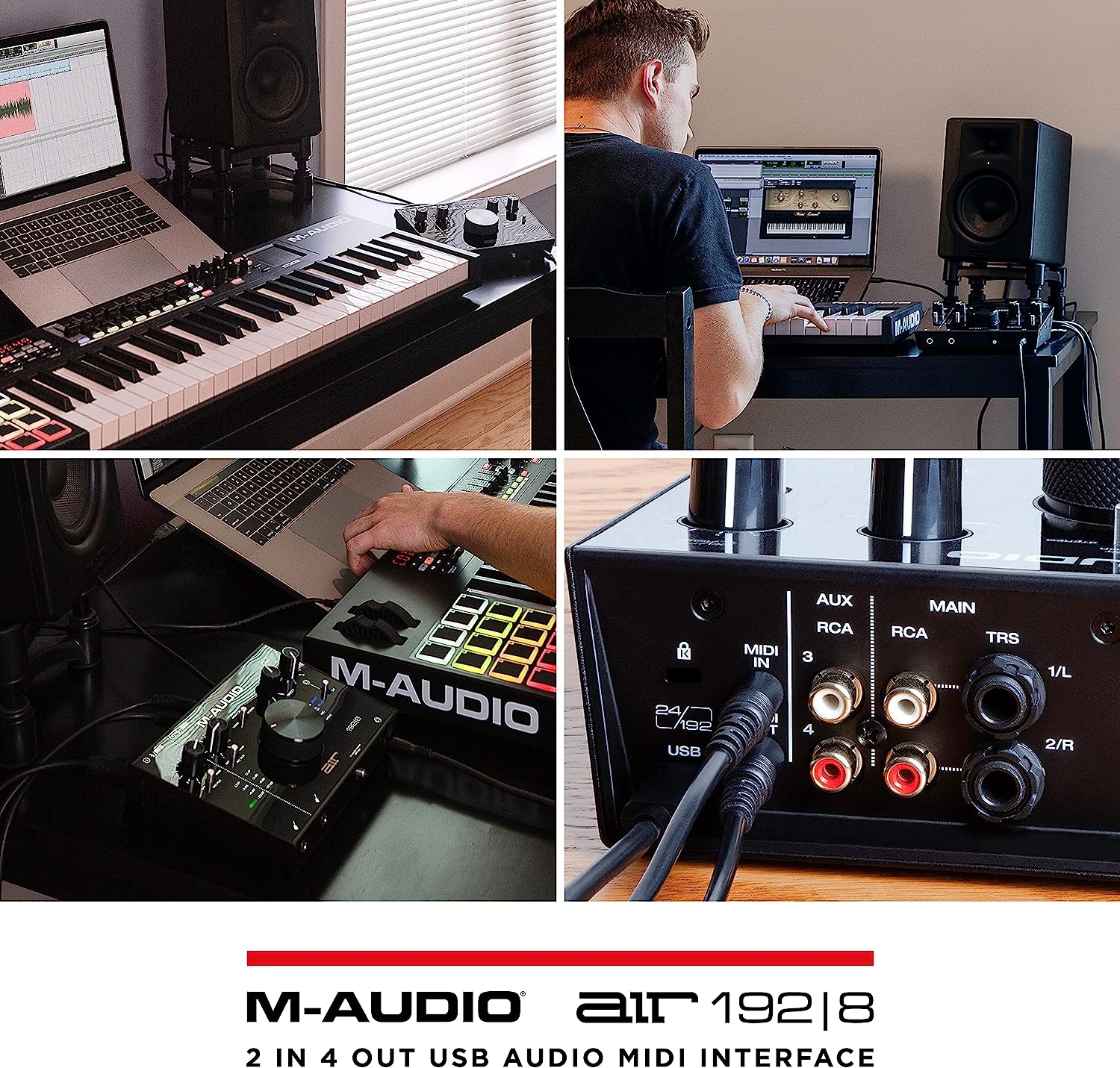 M-Audio AIR 192x8 USB C MIDI Audio Interface for Recording Music, Vocal, Guitar with Studio Quality, 2 XLR in, RCA outs and - Image 18