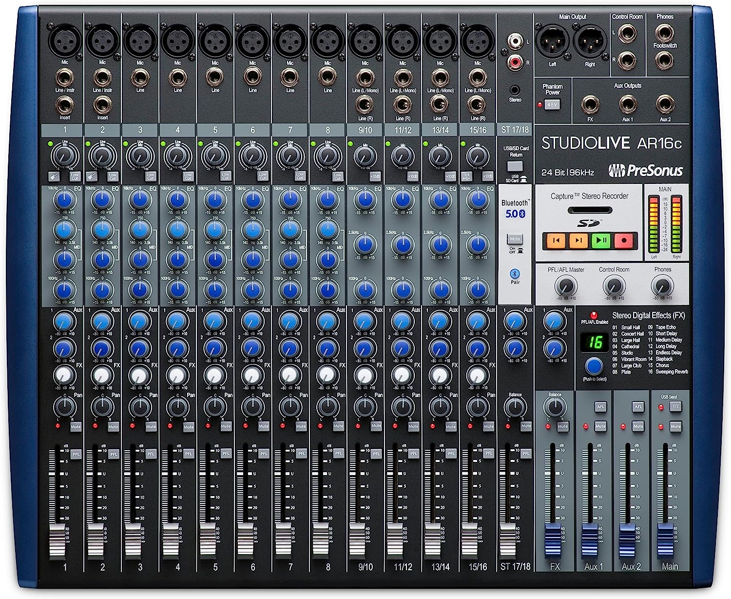 PreSonus StudioLive AR12c 14-Channel USB-C Hybrid Digital/Analog Performance Mixer, Unpowered - Image 16