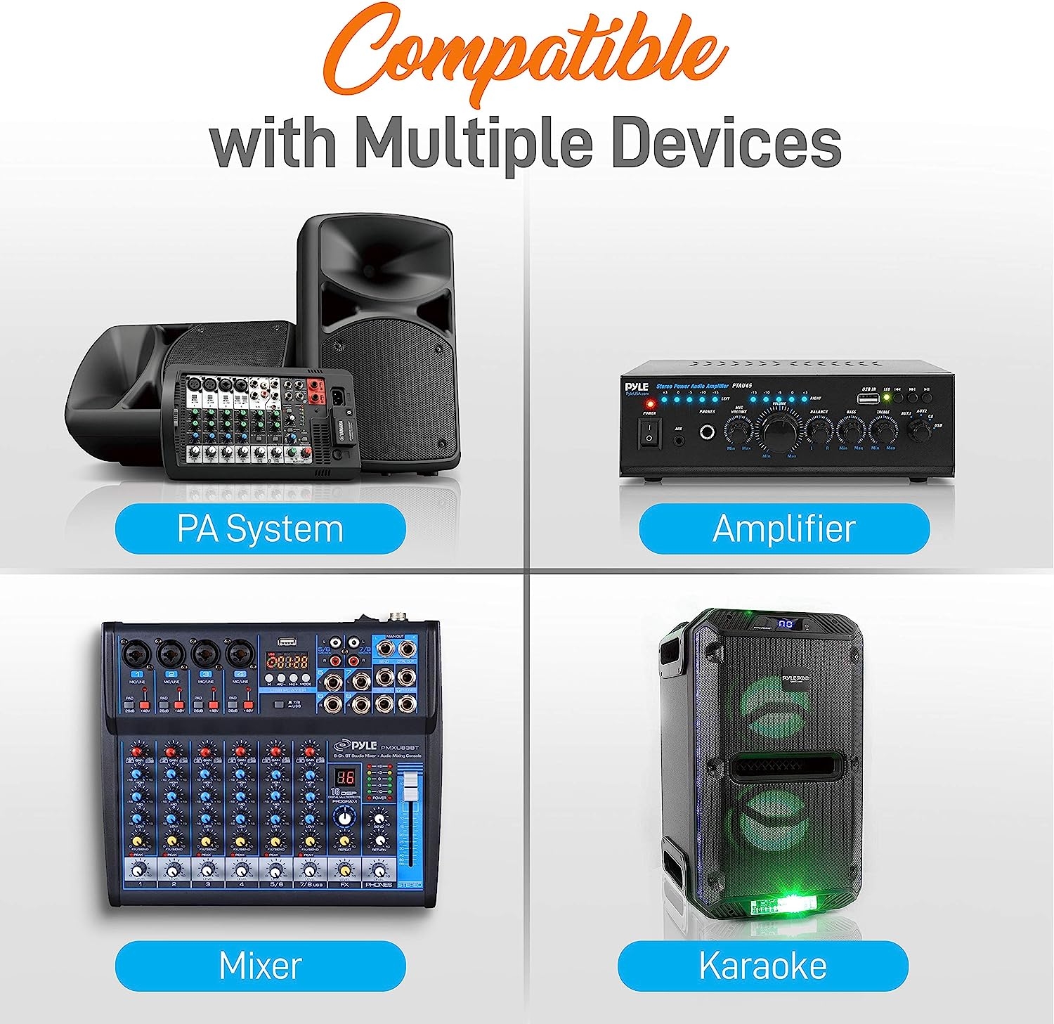 Portable Uhf Wireless Microphone System - Battery Operated Dual Bluetooth Cordless Microphone Set, Includes 2 Handheld - Image 2