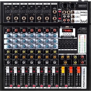 Audio2000'S AMX7343 Eight-Channel Audio Mixer with USB Interface and Sound Effect