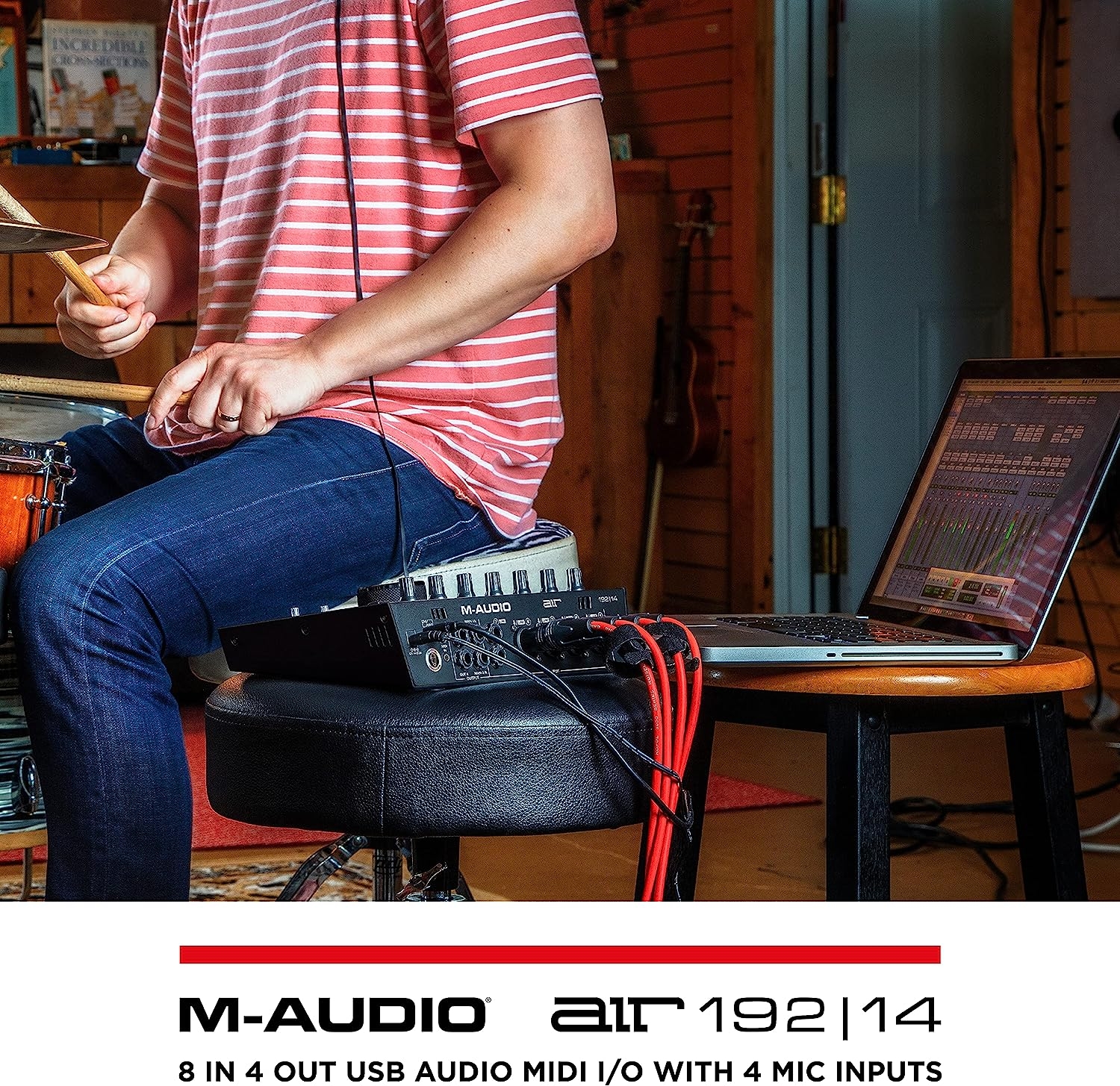 M-Audio AIR 192x8 USB C MIDI Audio Interface for Recording Music, Vocal, Guitar with Studio Quality, 2 XLR in, RCA outs and - Image 9