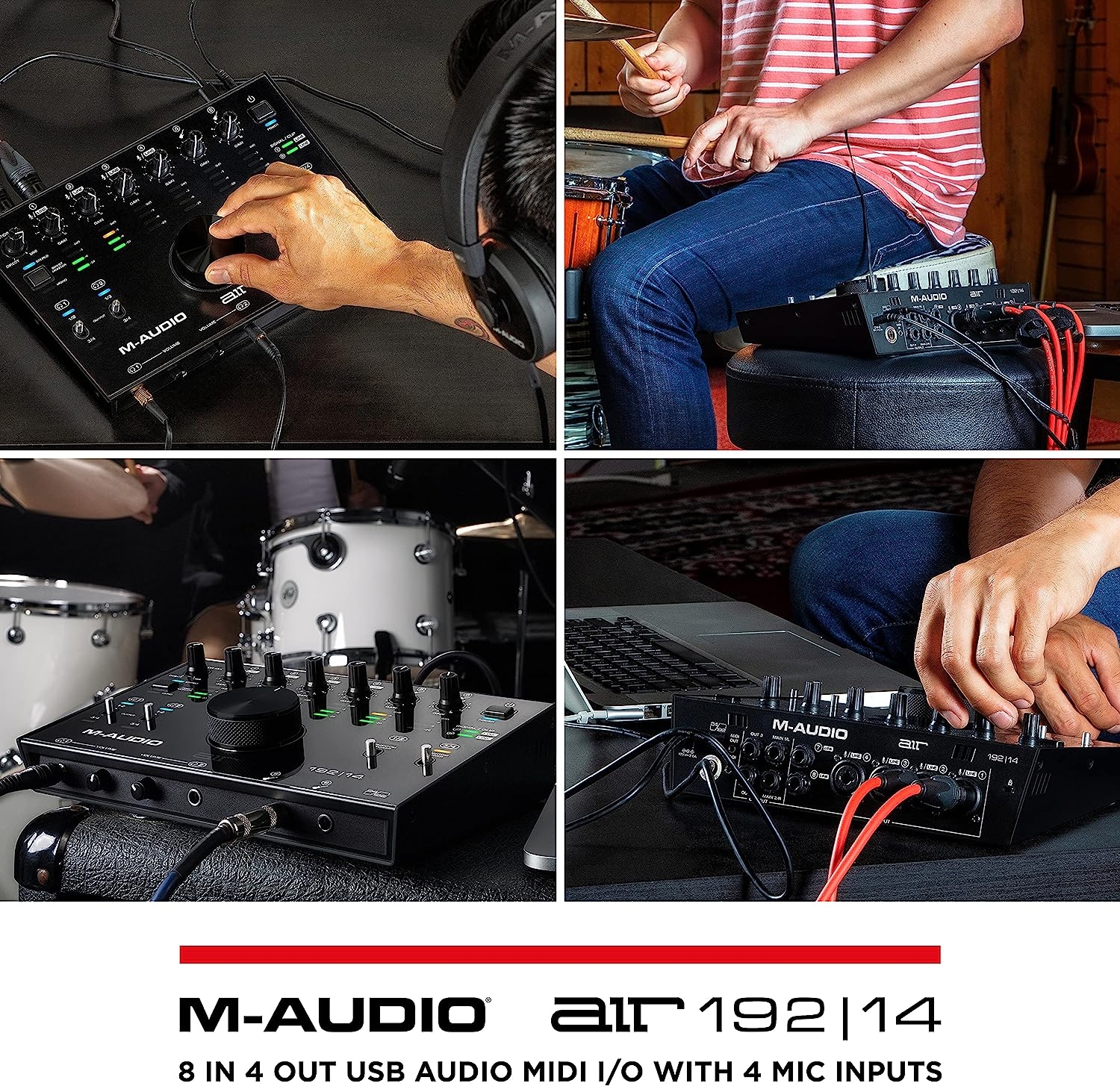 M-Audio AIR 192x8 USB C MIDI Audio Interface for Recording Music, Vocal, Guitar with Studio Quality, 2 XLR in, RCA outs and - Image 6