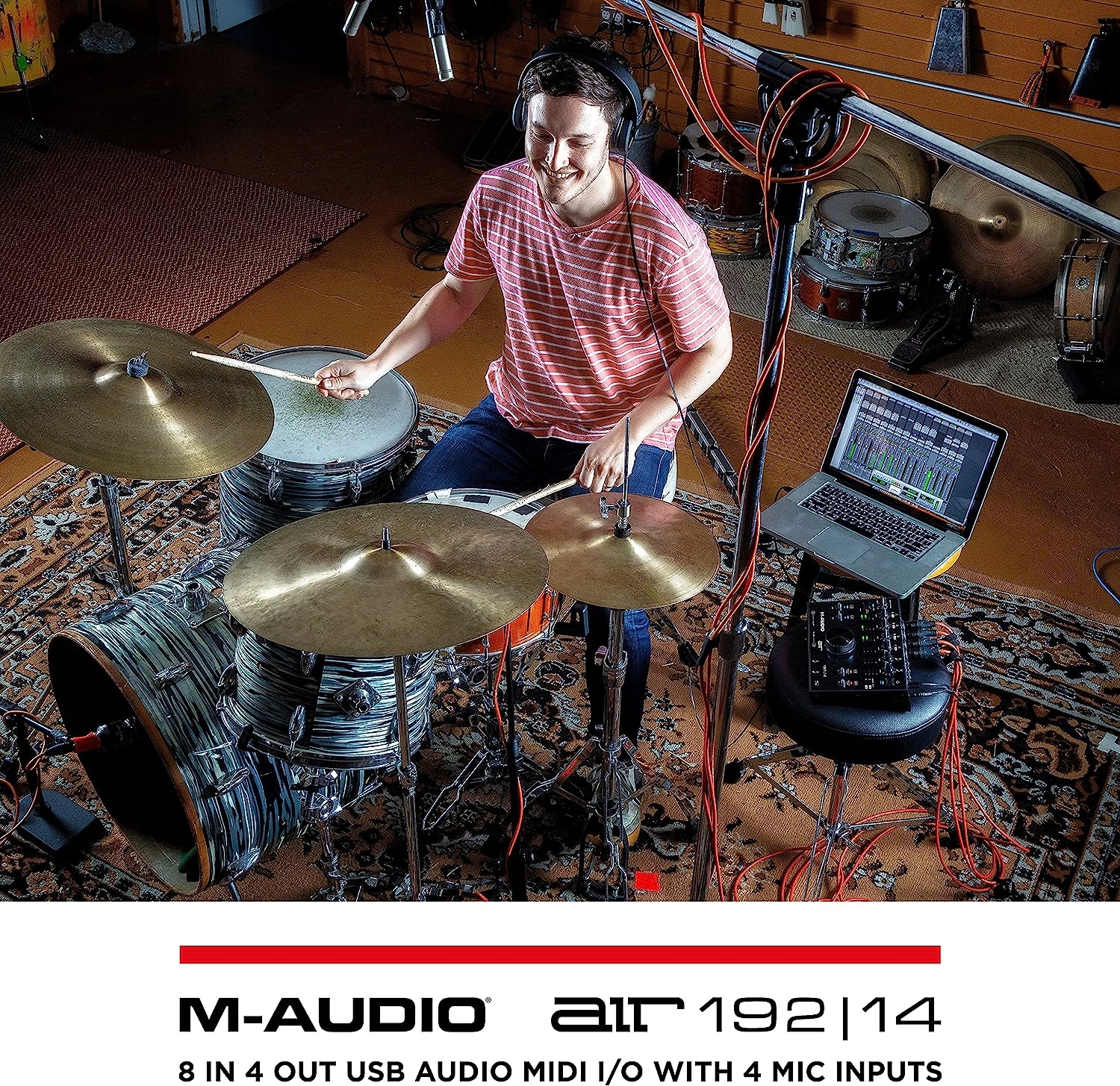 M-Audio AIR 192x8 USB C MIDI Audio Interface for Recording Music, Vocal, Guitar with Studio Quality, 2 XLR in, RCA outs and - Image 10