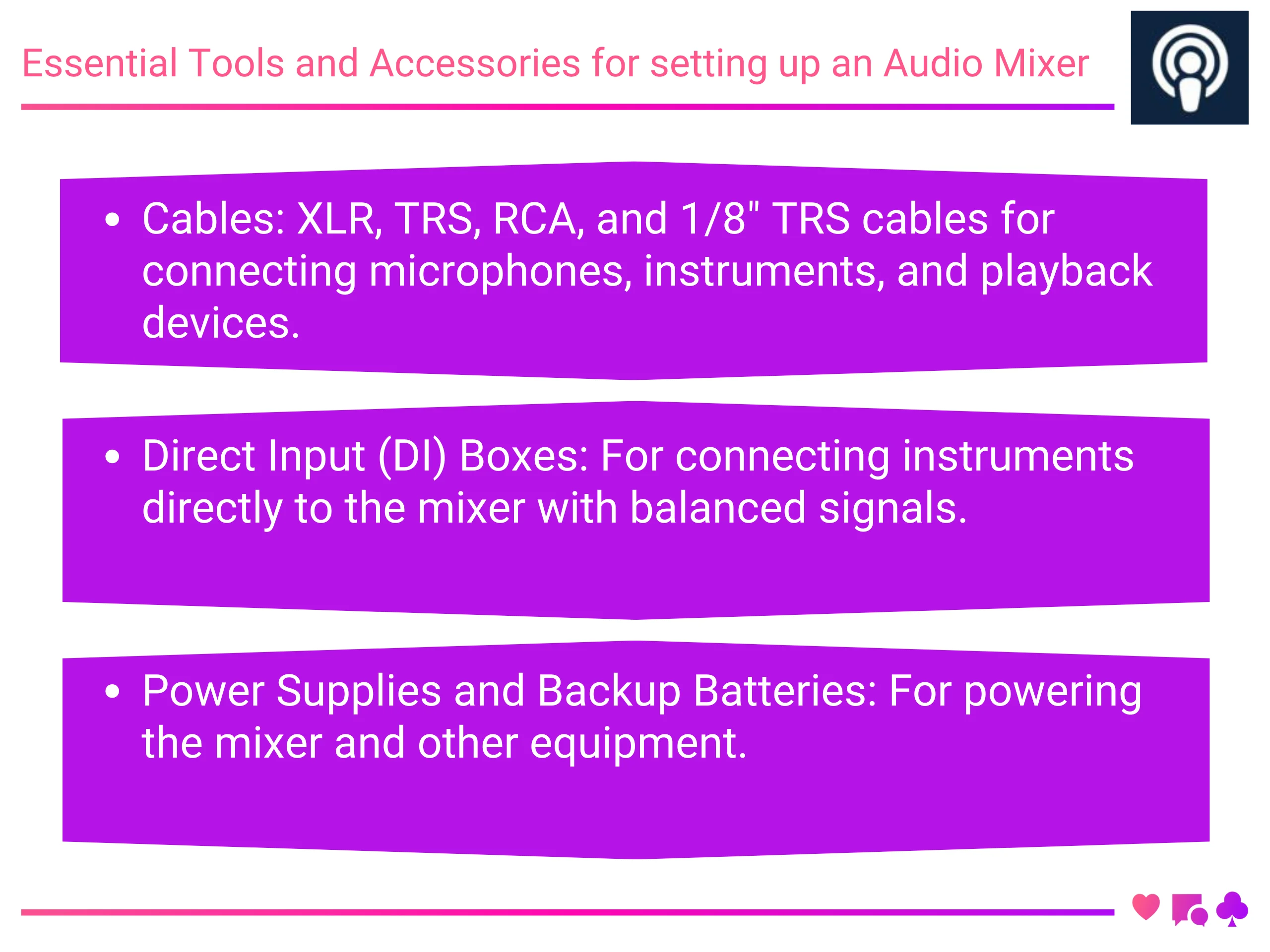 Essential Tools and Accessories for setting up an Audio Mixer