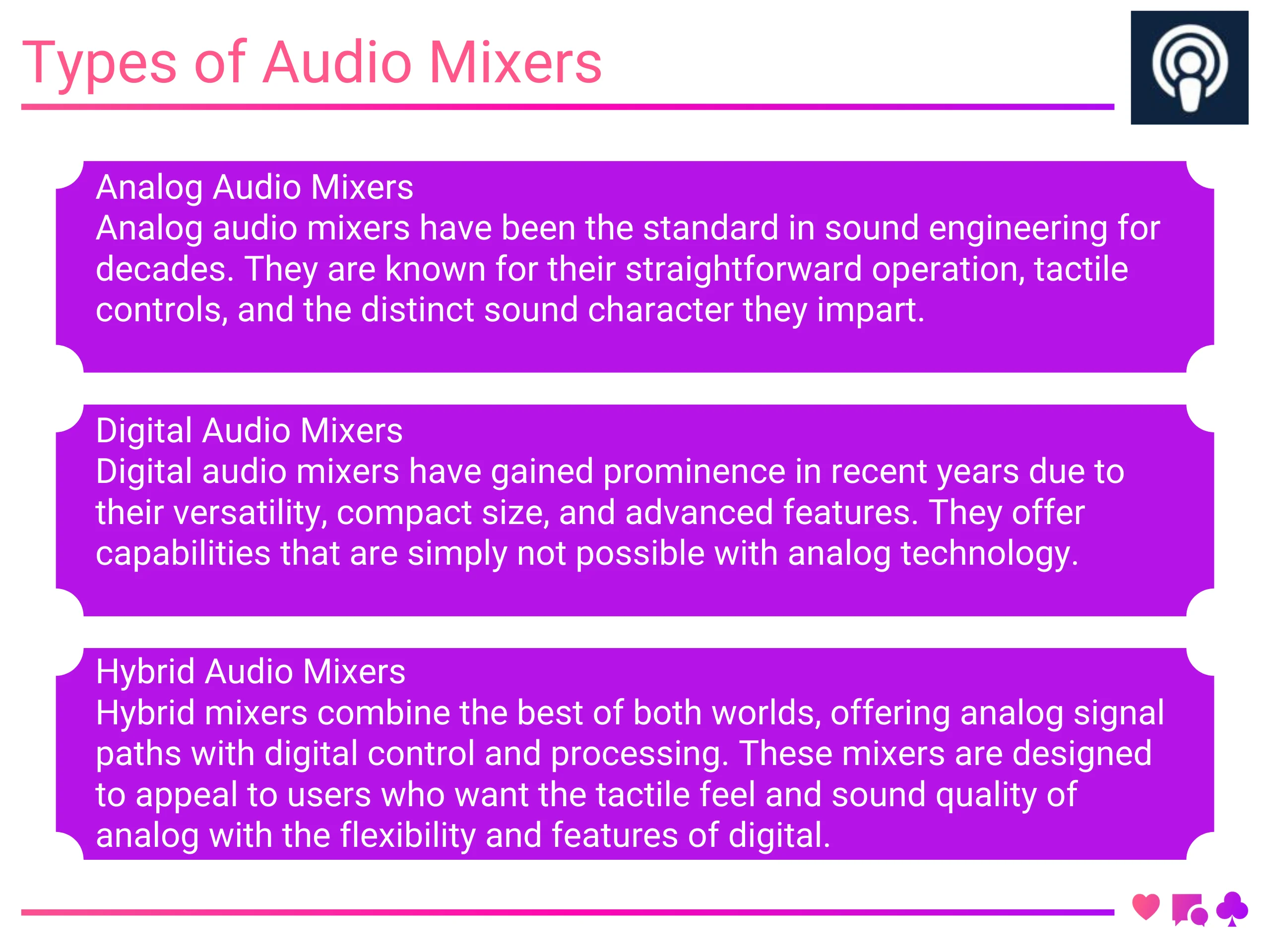 Types of Audio Mixers