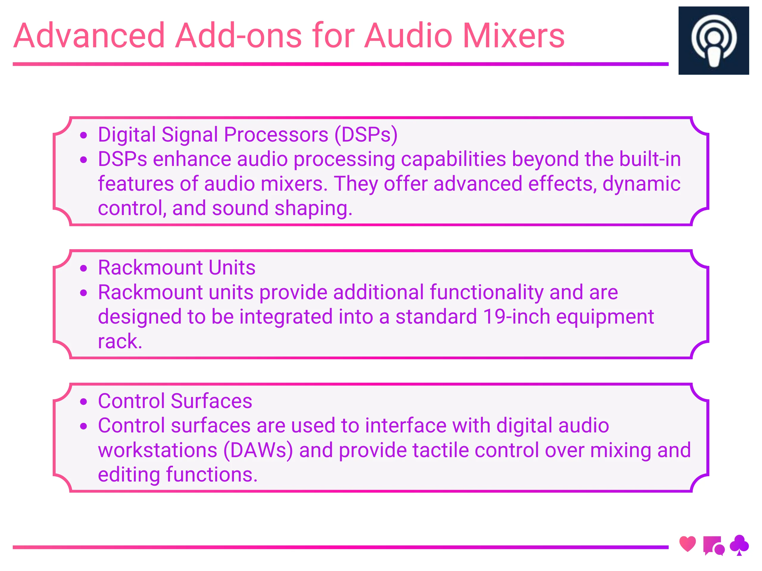 Advanced Add-ons for Audio Mixers