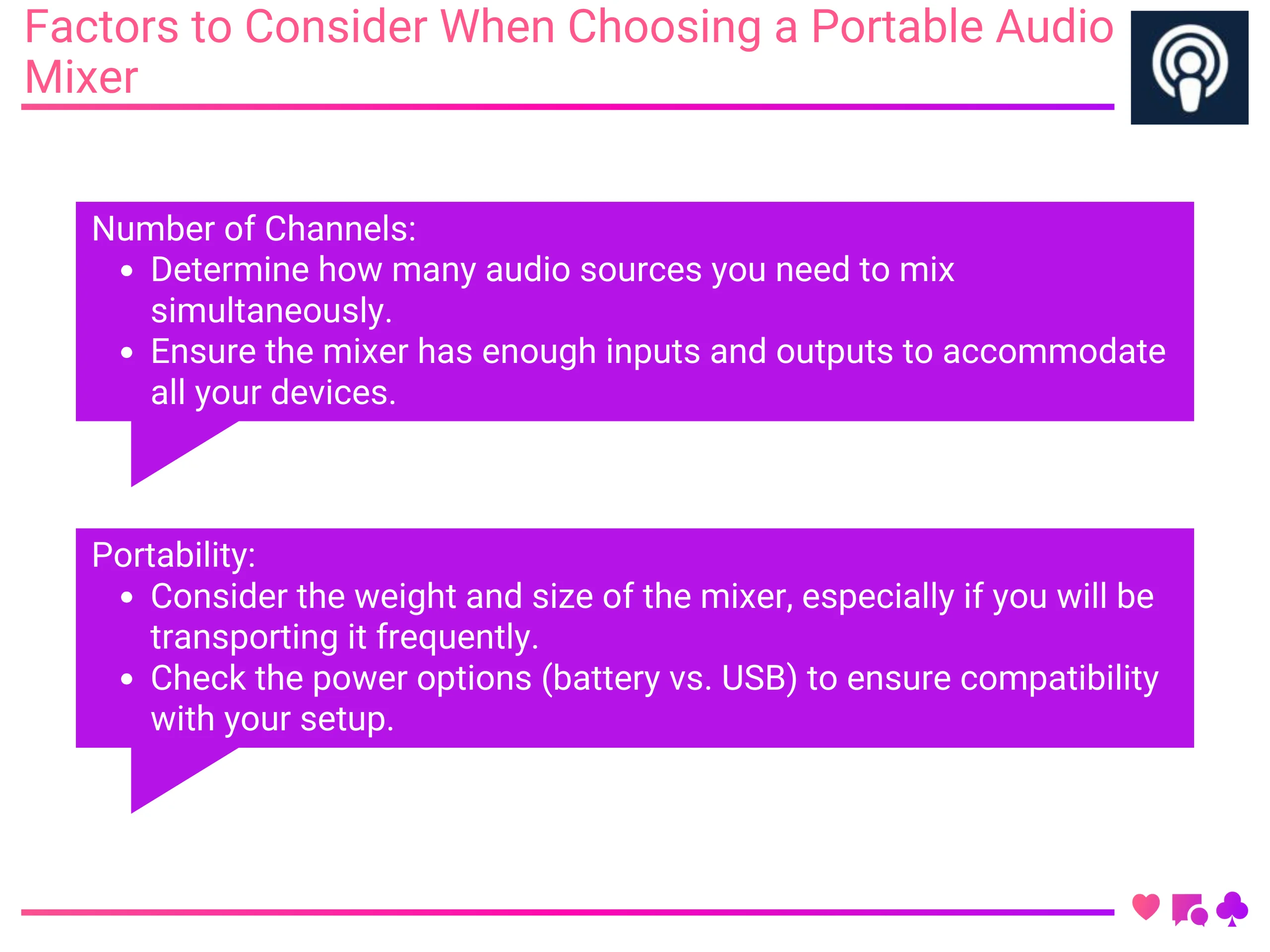 Factors to Consider When Choosing a Portable Audio Mixer