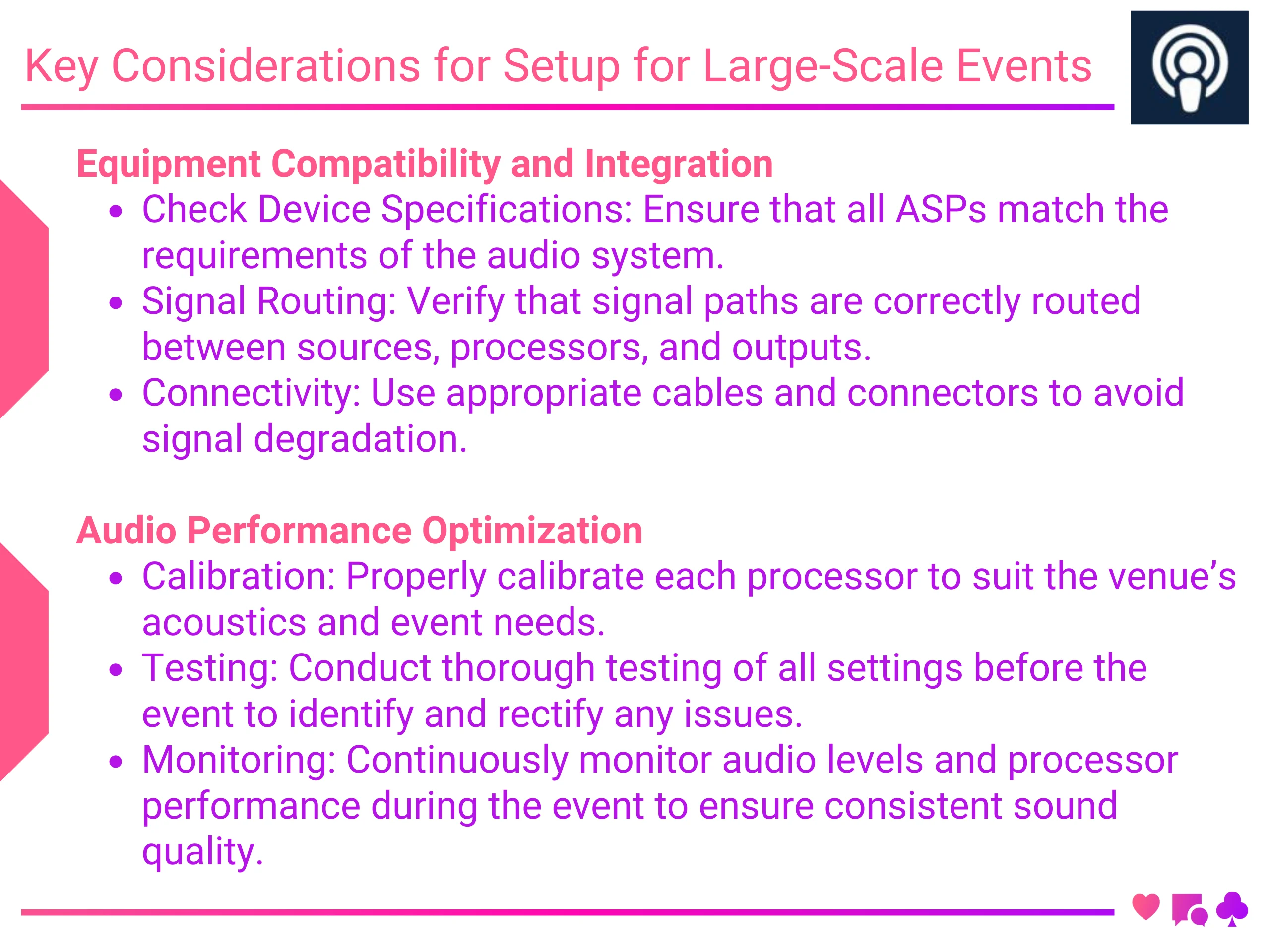 Key Considerations for Setup for Large-Scale Events