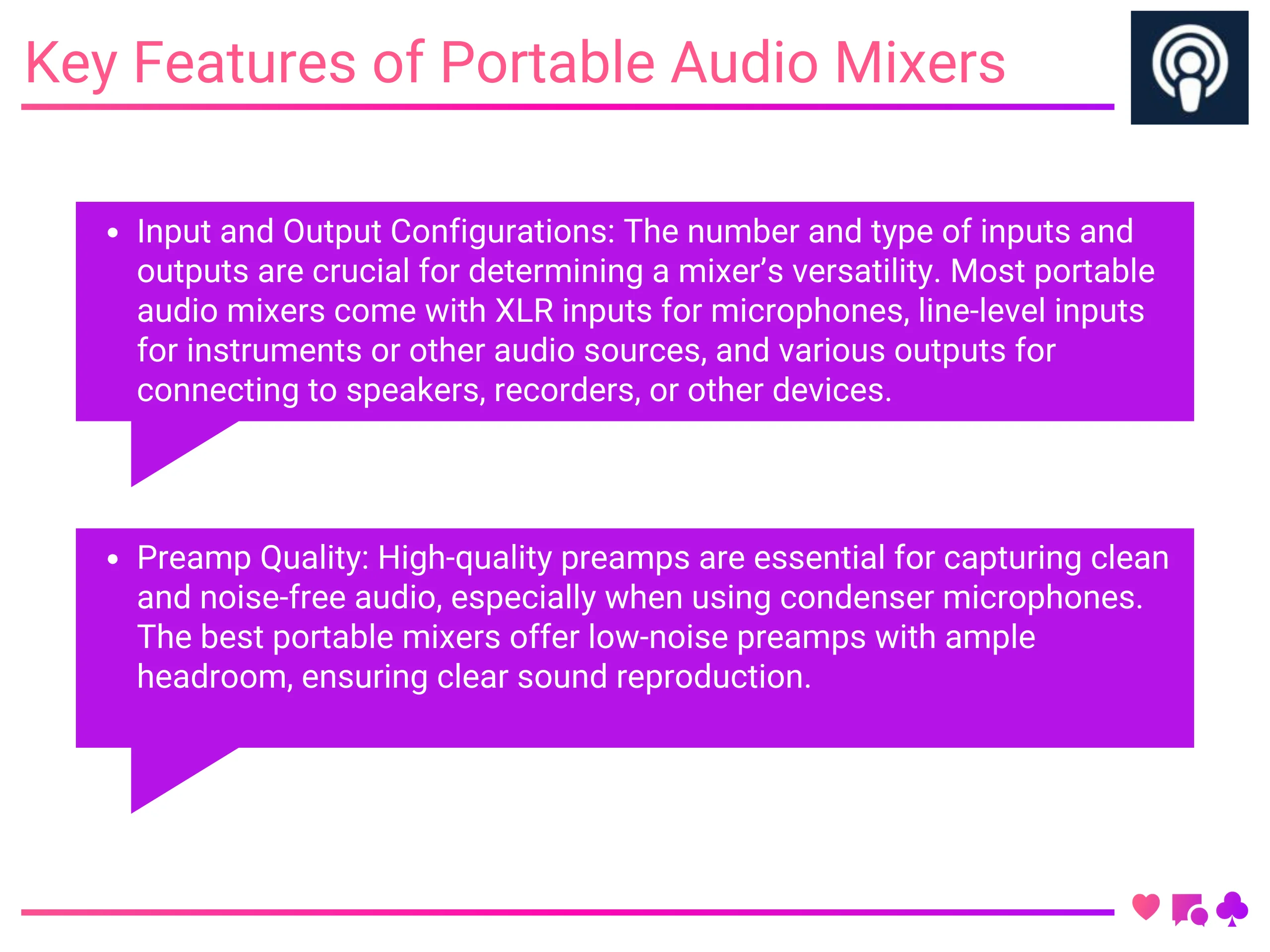 Key Features of Portable Audio Mixers
