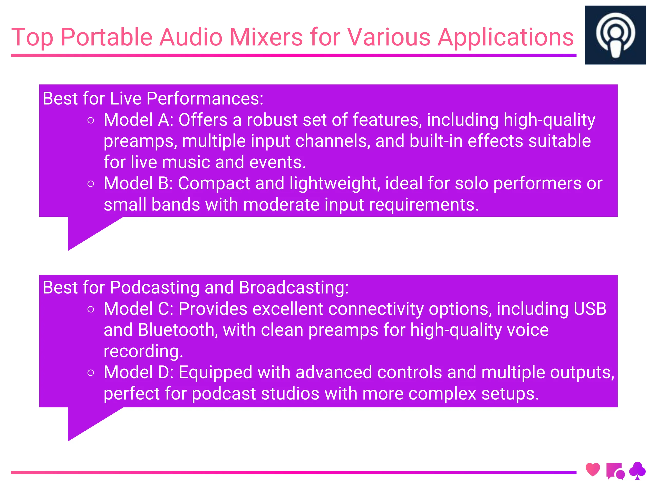 Top Portable Audio Mixers for Various Applications